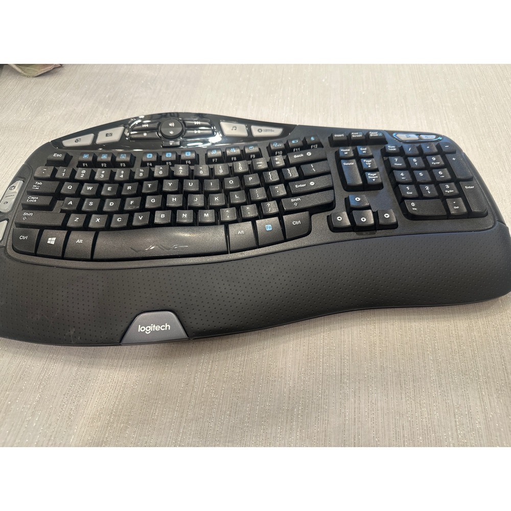 Logitech K350 Wireless Wave Ergonomic Keyboard Black K350 Y-R0053 no dongle